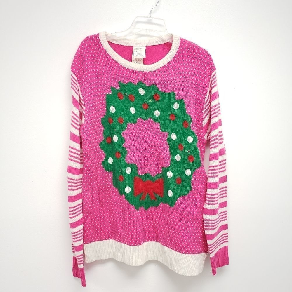Forum Light Up Wreath Sweater Size Large
